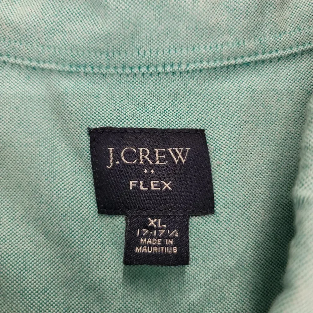 J. Crew Shirt Mens XL Green Flex Button Down Long Sleeve Pocket‎ Preppy Casual